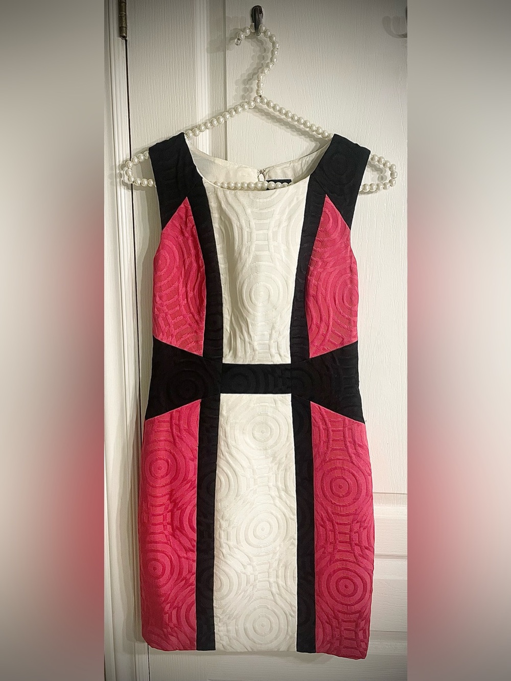 Jax Hot Pink, Black & White Colorblock Mini Dress